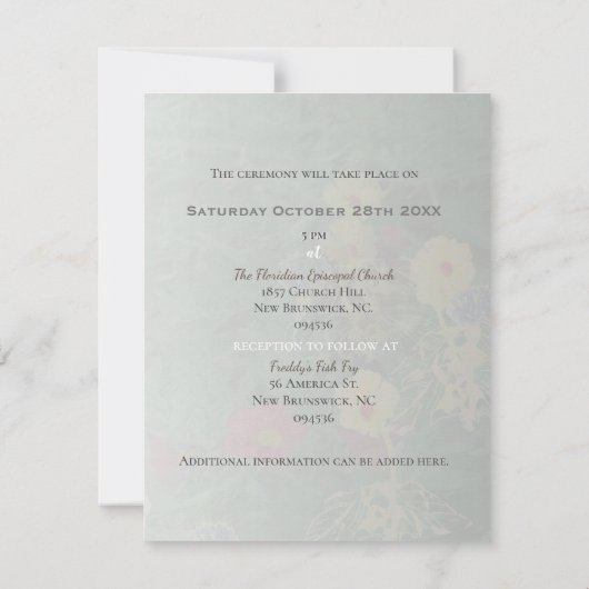 Invitation Fleur sauvage vert Daisies & Mariage de trèfle Inv (Dos)