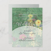 Invitation Fleur sauvage vert Daisies & Mariage de trèfle Inv (Devant / Derrière)