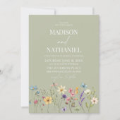 Invitation Fleur sauvage vert Fleur Fleur Fleur Fleur Floral  (Devant)