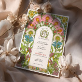 Invitation Fleur sauvage vintage Art Nouveau Mariage