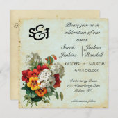 Invitation Fleur sauvage vintage Bouquet (Devant / Derrière)