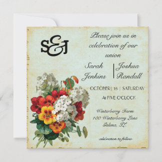 Invitation Fleur sauvage vintage Bouquet