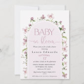 Invitation Fleur sauvage violet Arch Baby Bloom baby shower (Devant)