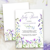 Invitation Fleur sauvage violet Baby shower Dainty Floral