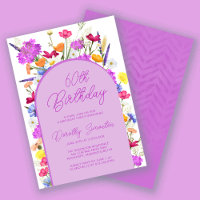 Fleur sauvage violet Boho Arch 60e fête d'annivers
