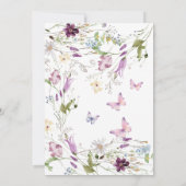 Invitation Fleur sauvage violet Citrouille Baby shower Garden (Dos)