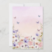 Invitation Fleur sauvage violet papillons Baby shower (Dos)