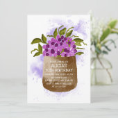 Invitation Fleur sauvage violet sur l'aquarelle de Pot Annive (Debout devant)