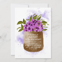 Fleur sauvage violet sur l'aquarelle de Pot Annive