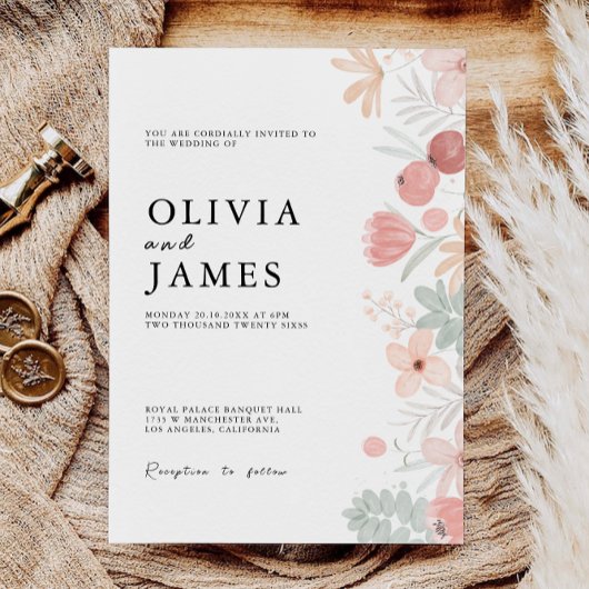 Invitation Fleur sauvage Wedding invite Modèle