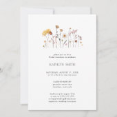Invitation Fleur sauvage Whimsical Boho Mariage Déjeuner nupt (Devant)