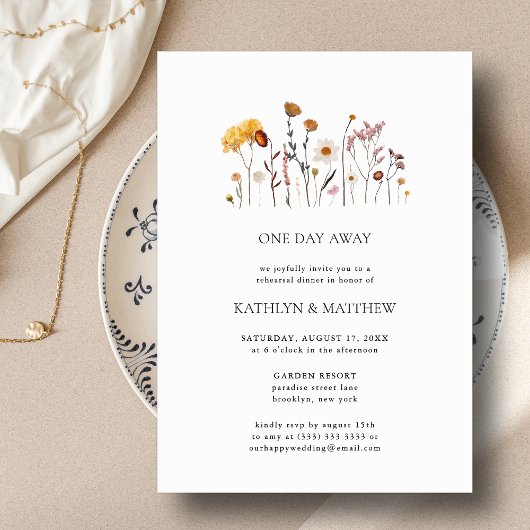 Invitation Fleur sauvage Whimsical Boho Mariage Un Jour