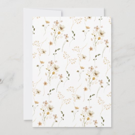 Invitation Fleur sauvage Whimsical Boho moderne Couples douch (Dos)