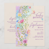 Invitation Fleur sauvage Whimsical Butimsical Garden Baby sho (Devant / Derrière)