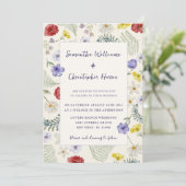 Invitation Fleur sauvage Whimsical Ecru & Sage Mariage (Debout devant)