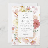 Invitation Fleur sauvage Whimsical Elegant Boho Baby shower (Devant)
