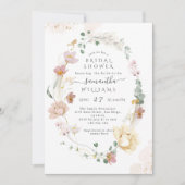 Invitation Fleur sauvage Whimsical Elegant Boho Fête des mari (Devant)