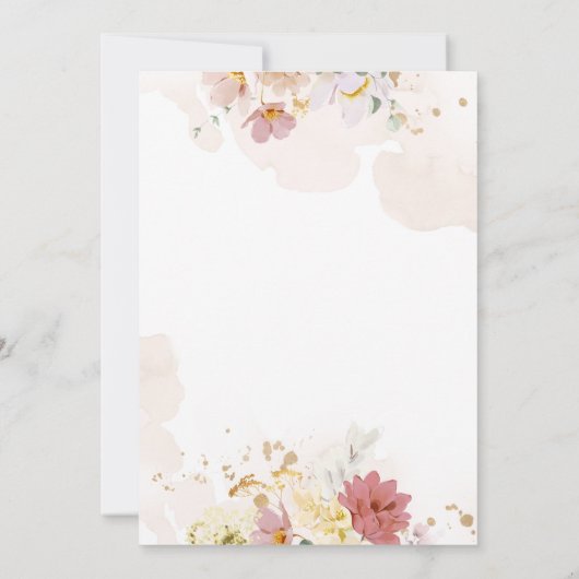 Invitation Fleur sauvage Whimsical Elegant Boho Fête des mari (Dos)