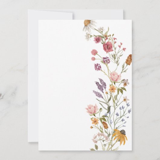Invitation Fleur sauvage Whimsical Elegant Boho Mariage (Dos)
