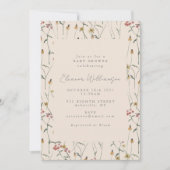 Invitation Fleur sauvage Whimsical Floral Boho Baby shower (Devant)