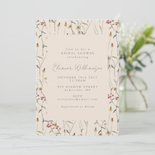 Invitation Fleur sauvage Whimsical Floral Boho Fête des marié
