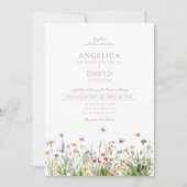 Invitation Fleur sauvage Whimsical Papillons Mariage (Devant)
