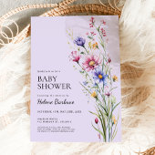 Invitation Fleur sauvage Whimsical Rustic Boho Baby shower