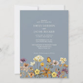 Invitation Fleur sauvage Whimsy Dusty Blue Boho Mariage (Devant)