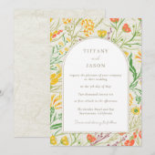 Invitation Fleur sauvage Wild Meadow Mariage extérieur (Devant / Derrière)