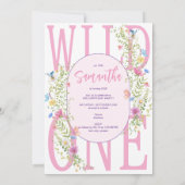 Invitation Fleur sauvage Wild One Boho Girl Photo 1er anniver (Dos)