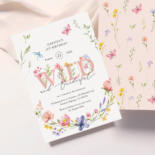 Invitation Fleur sauvage Wild & Onederday 1er anniversaire