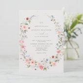 Invitation Fleur sauvage Wreath | Mariage Rsvp Code Qr (Debout devant)