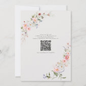 Invitation Fleur sauvage Wreath | Mariage Rsvp Code Qr (Dos)