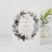 Invitation Fleur sauvage Wreath Moderne Chic Mariage élégant (Debout devant)