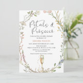Invitation Fleur sauvage Wreath Petals Prosecco Fête des mari (Debout devant)