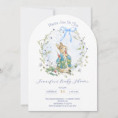 Invitation Fleur sauvage Wreath Pierre le Baby shower Rabbit (Devant)