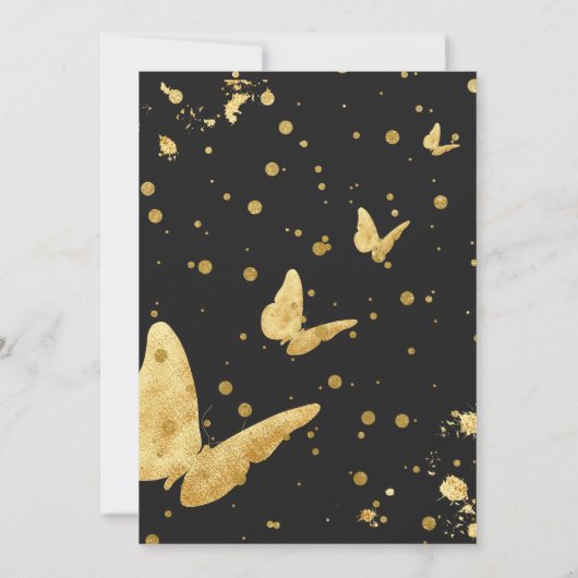 Invitation Fleur séchée/ Mariage noir et blanc (Dos)