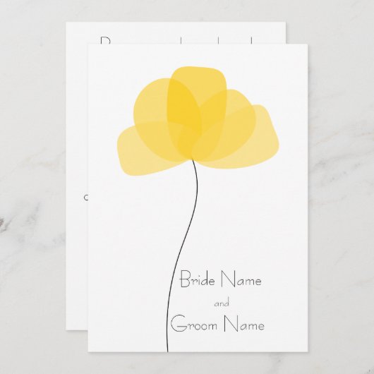 Invitation fleur simple (Devant / Derrière)