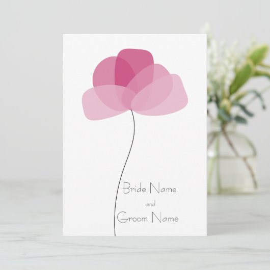 Invitation fleur simple (Debout devant)
