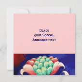 INVITATION FLEUR STYLISÉE / FLEURALE ROSE ROUGE VERT ORANGE B (Dos)