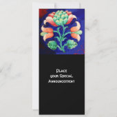 INVITATION FLEUR STYLISÉE / FLEURALE ROSE ROUGE VERT ORANGE B (Dos)