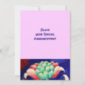 INVITATION FLEUR STYLISÉE/ROSE ROUGE VERT ORANGE BLEU FLORAL (Dos)