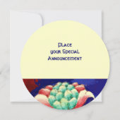 INVITATION FLEUR STYLISÉE/ROSE ROUGE VERT ORANGE BLEU FLORAL (Dos)