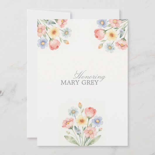 Invitation Fleur Sucrée (Dos)