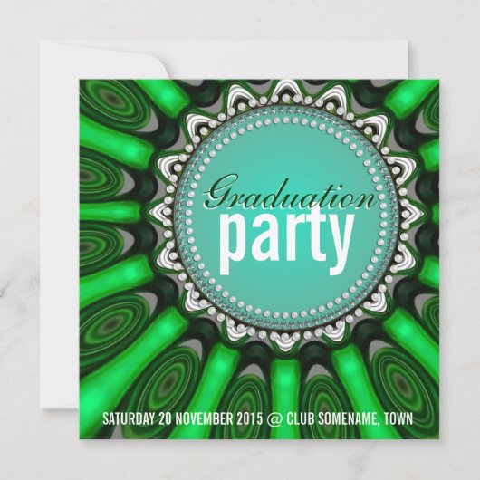 Invitation Fleur Sunshine verte Mint Fête Anniversaire (Devant)