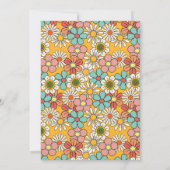 Invitation Fleur Super Hippie Retro Bonjour soixante-dix Anni (Dos)