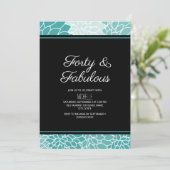 Invitation Fleur Teal White 40 et Fabuleuse Anniversaire (Debout devant)