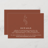 Invitation Fleur Terracotta Détails Mariage Design simple (Devant / Derrière)