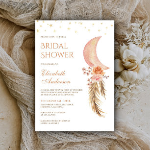 Invitation Fleur Terreuse Pampas Croissant de Lune Baby Showe