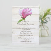 Invitation Fleur, Texture de bois de Magnolia Lancement de b (Debout devant)